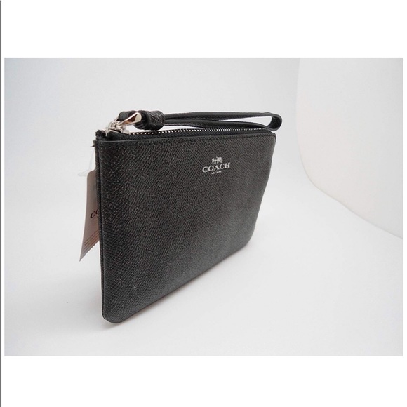 Coach Leather Glitter Corner Zip Wristlet - Picture 4 of 8